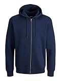 JACK&JONES PLUS Herren JJEBRADLEY Sweat Zip Hood NOOS PLS Sweatshirt-Jacke, Navy Blazer, 3XL Größen