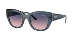 VOGUE EYEWEAR Damen-Sonnenbrille, Farbverlauf, blaue Gläser, Schmetterling, 0VO5567S2764I652, Transparentes Blau, 52 mm