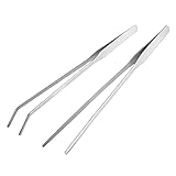 Aquarium Reinigung Kit 2 Stücke, Rostfreie Stähle Gerade und Gebogene Spitze Pinzette Pflanzen Aquarium Pinzette, Aquarium Zubehoer Werkzeug Set, 27 cm Lang Pinzette Aquarium Zubehoer Werkzeug