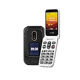 Doro - Leva L30 Protect Pack- Seniorenhandy - 4G-Klapphandy ohne Vertrag - Externes Display - Kamera - Notruftaste mit GPS - Inklusive Ladestation - Sicherheitsglas - Schwarz/Weiß