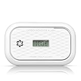 Andyssey ZA326 Kohlenmonoxid Melder mit LCD Display, Tragbarer CO Alarm Detektor mit austauschbarer Batterie, 10 Jahre Sensor, 85 dB Alarmlautstärke, 1 Stück