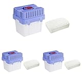 WENKO Feuchtigkeitskiller mit 5 kg Granulatblock, Raumentfeuchter, fasst bis zu 8 l Feuchtigkeit, laborgeprüft, nachfüllbar, reduziert Schimmel & Gerüche, 29 x 29 x 24 cm, Grau/Blau (Packung mit 3)