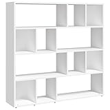 vidaXL Bücherregal Raumteiler Standregal Aktenregal Büroregal Raumtrenner Regal Wandregal Aufbewahrungregal Wohnzimmer Weiß 105x24x102cm