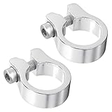 2 Stücke Sattelklemme Fahrrad, Sattelstützenklemme aus Aluminiumlegierung Fahrradsattelstützenklemme für Rennrad Fahrrad Faltrad Mountainbike Sattelstützenklemmhalterung in （31,8 mm）, Silber