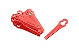 vhbw 10x Ersatz-Messer kompatibel mit Bosch ALM 28, ART 23 Accutrimm, ALM 30 Rasentrimmer - Ersatzklinge Rot, Kunststoff