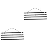 JECOMPRIS 2 Sätze Hängenden Posterclip Dekoration Magnet-posteraufhänger Postermagnete Magnetischer Hängerahmen Set Zum Aufhängen Von Bildern Poster -kleiderbügel Holz Schwarz 4 Stück * 2