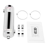 KigerNee Edelstahl Poolheizung 60kW Ohne Strom - SS304 Wärmetauscher 200kBtu/h für Salzwasser & Chlorbecken - 250L/min Durchfluss mit Gegenstrom-Prinzip - 13x48cm Vertikal/Horizontal Montage