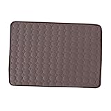 PENIKOKO Sommerliche Kühlmatte für Haustiere XL Atmungsaktive Faltbare Hundematte und Katzendecke Kühlendes Haustierbett für Zuhause Auto Reise Pfotenfreundlich Kaffee Farbe