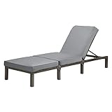 SVITA Peach Gartenliege Sonnenliege Polsterauflage Klappbar Polyrattan Grau