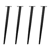 Verstellbare Metall-Möbelbeine – 4 Stück, robuste Stahl-Sofa-Stützfüße für DIY-Ersatz, perfekt für TV-Schränke, Schränke und Nachttische, 70 cm, schwarz mit Schrauben
