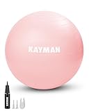 KAYMAN Gymnastikball - Anti-Burst-System, rutschfeste Ringe, langlebiges Material, leicht aufzublasen, perfekt für Yoga, Pilates, Fitness, Balance-Training, Fitnessstudio und Heimtraining (Rosenquarz