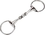 Equinate Olivenkopfgebiss Edelstahl 16mm doppelt gebrochen 12,5cm - Anatomisch geformtes maulfreundliches Gebiss mit sanfter Einwirkung - Lasergravierte Größenangabe