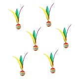 HONMEET 6 Stück Teiliges Outdoor Badminton Elastisch Fördert Koordination und Balance Strapazierfähiger Badminton Ball für Drinnen und Draußen Interaktives Sportspielzeug für Mädchen und