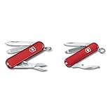 Victorinox Schweizer Taschenmesser Klein, Classic SD & Rally, Schweizer Taschenmesser Mini für Schlüsselanhänger, Swiss Army Knife, 9 Funktionen, Klinge, Phillips-Schraubendreher 0/1