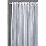 Gardinia Vorhang mit verdeckten Schlaufen und Gardinenband, Lichtdurchlässig, Transparent, Gardine Voile Uni, Weiß, 140 x 245 cm