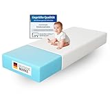 Arensberger Kindermatratze Babymatratze Nora | 60x120cm Höhe 12cm | Bezug waschbar & abnehmbar | punktelastischer Gelschaum | Jugendmatratze, allergikerfreundlich Premium Bezug