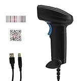 Sunydog Barcode Scanner,1D/2D tragbarer USB-Barcode-Leser, manueller Auslöser/automatisches kontinuierliches Scannen, unterstützt Papiercode, kompatibel mit Windows, Android, Mac, für Supermarkt