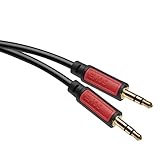 EMOS Klinkenkabel Stereo 3,5 mm Jack, Klinke auf Klinke (2x Stecker), 3 m AUX-Kabel/Audiokabel für iPhone, Smartphone, iPad, Tablet, MP3-Player, Stereoanlege, Kopfhörer, schwarz