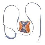 Abaodam Atmungsaktives Haustier brustgeschirr aus Weichem Mikrofaser Suede Verstellbar und Reflektierend mit Rostfreiem Stahlhaken für Hunde und Katzen zum Sicheren Komfortablen