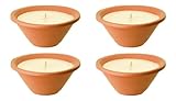 Flammschalen für draußen 4 Stück - Outdoor-Kerzen Terracotta - Perfekt für deinen Garten - Feuerschalen im 4er Set - 6h Brenndauer - 15x5,9 cm