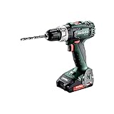 Metabo 602321500 Akku-Bohrschrauber BS 18 L 18V, 2x 2Ah Li-Ion Akkus, inklu. Ladegerät, im Koffer, max. Drehmoment: 25Nm (weich)/ 50Nm (hart), Bohr-Ø: 10mm (Stahl)/ 20mm (Weichholz)