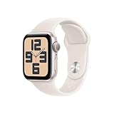 Apple Watch SE (2. Generation) GPS 40 mm Smartwatch mit Aluminiumgehäuse in Polarstern und Sportarmband in Polarstern (S/M). Fitness und Schlaftracker, Unfallerkennung, Herzfrequenzmesser