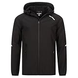 Kirkjubøur® Hestur Herren SOFTSHELLjacke 10.000 mm Wassersäule mit Kapuze und Fleecefutter, atmungsaktiv und wasserabweisend (DE/NL/SE/PL, Alphanumerisch, XL, Regular, Regular, Njordr Schwarz)