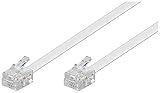 Goobay 93067 Modularanschlusskabel 3 Meter, Weiß - RJ11/RJ14-Stecker (6P4C) auf RJ11/RJ14-Stecker (6P4C)