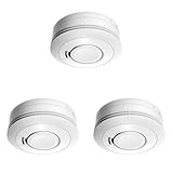 Ei Electronics Ei650W Rauchwarnmelder, Rauchmelder mit Batterie für 10 Jahre, optional funkvernetzbar, weiß (Packung mit 3)