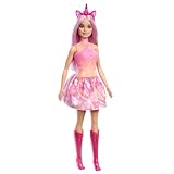 Barbie Einhorn Puppen mit bunten Fantasiehaaren, Outfits mit Farbverlauf und Fantasy-Accessoires rund um das Thema Einhorn, HRR13