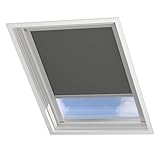 Radeco® Dachfenster verdunkelungsrollo für Velux SK06 dunkelgrau mit Führungsschiene, Rollo für dachfenster, velux dachfenster Rollo, verdunklungsrollo für velux.