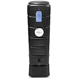YourCasa Regentonne [Tower] 120L mit Standfuss, Deckel & Wasserhahn - Regenfass Frostsicher aus Kunststoff - Regenwassertonne - Regenwassertank Garten Wassertank Regensammler (Anthrazit)
