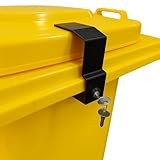 GARDIVO Metall Mülltonnenschloss Mülltonnenverriegelung für Mülltonnen und Müllcontainer Universal 60-360 Liter | Mülltonnenverschluss ohne Bohren | stark und robust