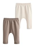 NEXT Baby Baby Leggings aus 100% Baumwolle, 2er-Pack Neutral Bear 68-74