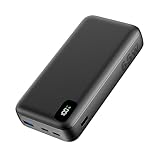 A ADDTOP Power Bank, 65W 20000mAh Power Bank PD3.0 + QC4.0 USB C Input & Output Quick Charge 3 Outputs External Charger for Laptop MacBook Dell XPS iPhone iPad Switch (Black)