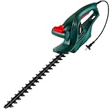 POSENPRO Elektrische Heckenschere 450 W, Strauchschere Elektro mit 450 mm Schnittlänge, Elektro-Heckenschere mit 16mm Schnittstärke, Heckensäge mit Schnellstopp-Bremse, Freischneider mit Handschutz