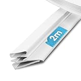 DL-pro Kühlschrankdichtung zuschneidbar 2m Universal Türdichtung Kühlschrank Reparaturset für KühlGefrierkombination Gefrierschrank kompatibel mit Siemens Liebherr Miele Bauknecht robustes PVC weiß