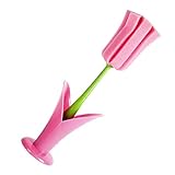 Premium -Schwammpinsel, Effizienter Langgriff Grip, Weich und Absorbierend für Kaffeetassen, Weinflaschen - Sanft und Doch Effektiv (PINK)