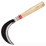 FINPAN Gartenarbeit japanische Gras Stahl Sichel,Handsichel-Werkzeug, Gras-Sichel,Sod-Sichel für Blumen-Bonsai NO.2188