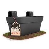 BigDean 4X Blumenkasten Balkongeländer 50cm Blumenkästen mit Wasserspeicher Balkonkasten mit Halterung Anthrazit