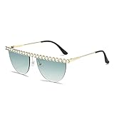 Rahmenlose Damen-Sonnenbrille for Outdoor, Urlaub, Party, trendige Pendlermode, Sportfahrer, UV400, Retro-Sonnenbrille(A)