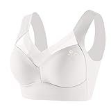 Bügellose BHs für Damen, nahtlos, volle Abdeckung, Alltags-BH, gepolstert, kabellos, bauchfreies Top, Damen-T-Shirt, Bralettes mit extra Verlängerung, weiß, XXL