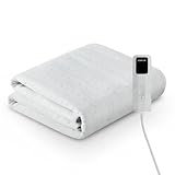 Comfeur Heizdecke Wärmeunterbett, 190 x 80 cm, Heizdecke mit Abschaltautomatik, 9 Temperaturstufen, mit Timer Zeitschaltuhr, Wärmedecke, extra großes beheiztes Fläche, Wärmedecke Heizdecke