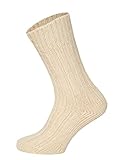 2 Paar Virgin Wool Wollsocken Socken Herren Und Damen - Extra Dicke Warme Wollsocken Mit 100% Schaf Wollanteil Schurwolle | Natur Gr. 43-46