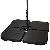 BB Sport Sonnenschirmständer 4-teilig Schirmgewicht für Ampelschirm Bodenkreuz schwarz 60 Liter / 100 kg - befüllbar mit Wasser oder Sand 7 Jahre Garantie auf Material*