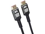 PremiumCord 8K Ultra High Speed ​​HDMI 2.1 Kabel M/M 48Gbps mit Ethernet, Videoauflösung 8K@60Hz, Deep Color, 3D, EDID, ARC, HDR, 3x geschirmt, Textilkabel Geflecht, Vergoldet, Länge 2m