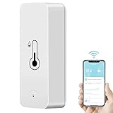 Smart WiFi Thermometer Hygrometer, WLAN Thermometer Humidity Sensor, Mini Innen Temperatur Feuchtigkeitssensor mit App Tuya, kompatibel mit Alexa