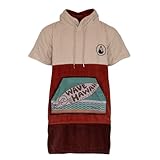 WAVE HAWAII Campeche Surfponcho für Körpergrößen von 155-185cm Poncho 100% ÖKO Baumwolle Umkleidehilfe für Schwimmen Strand Surfen Badetuch Badeponcho Duschponcho für Damen Herren Erwachsene