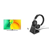 LG 55NANO769QA TV 139 cm (55 Zoll) NanoCell Fernseher & Jabra Evolve2 65 Wireless PC Headset with Charging Stand