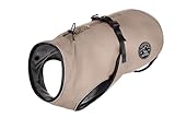 HUNTER Hundemantel UPPSALA 50, Farbe: taupe, 2in1 Design mit herausknüpfbarem Innenfutter, wasserabweisend, reflektierende Paspeln, geschlossene Bauchseite, optimaler Sitz, Größe: 50